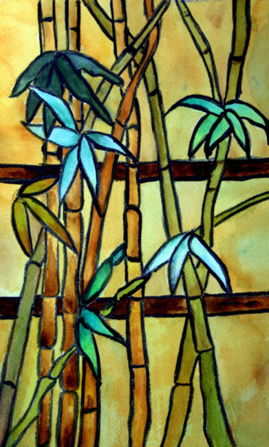 Tiffany Bamboo Panel in Watercolor